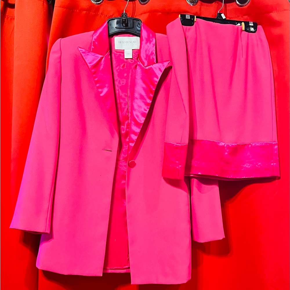 Fuchsia skirt and jacket set